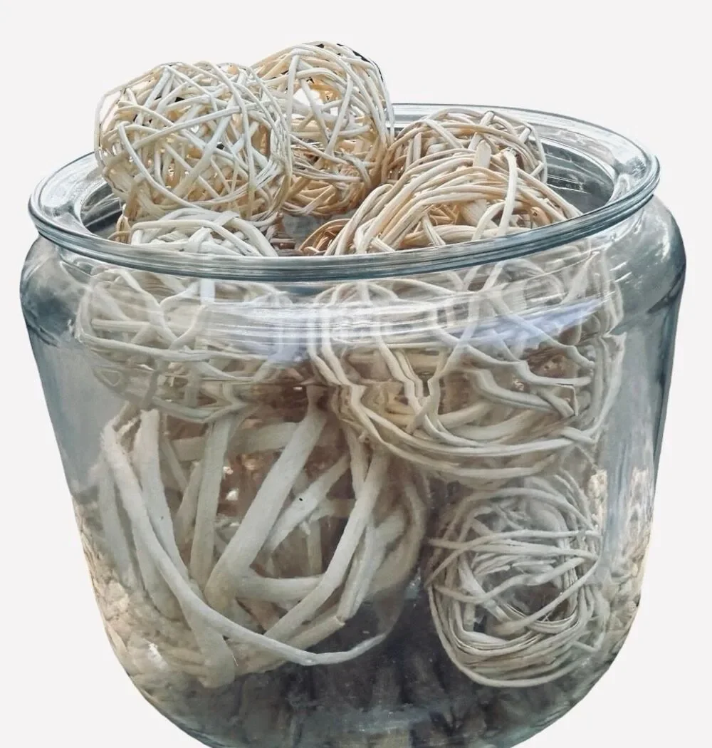 Wicker Rattan Decorative Balls 15 Piece Set